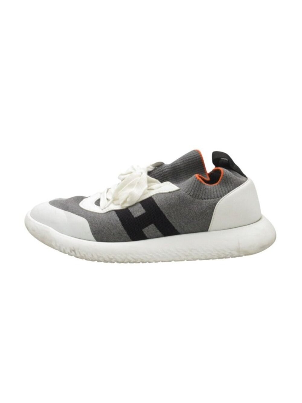 Hermes Sneakers Crew Knit H Logo Low Cut Shoes Gray